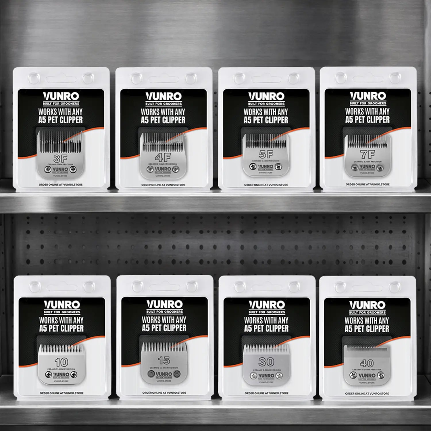 Full Set of Ceramic Clipper Blades with IvoryEdge Cutters by VUNRO